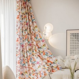 Måttbeställd Gardin Gardin Med Växttryck I Amerikansk Stil