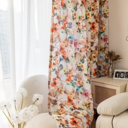 Måttbeställd Gardin Gardin Med Växttryck I Amerikansk Stil