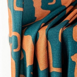 Måttbeställd Bomullsgardin Kattungetryckt Nordisk Stil