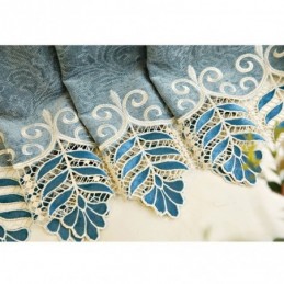 Chenille Halvmörkläggningsgardiner Europeisk Stil Blombroderi Vardagsrum Sovrum