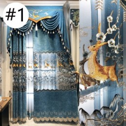 Nordiska Chenillegardiner Bruna Broderier Halvmörkläggning För Vardagsrum Sovrum