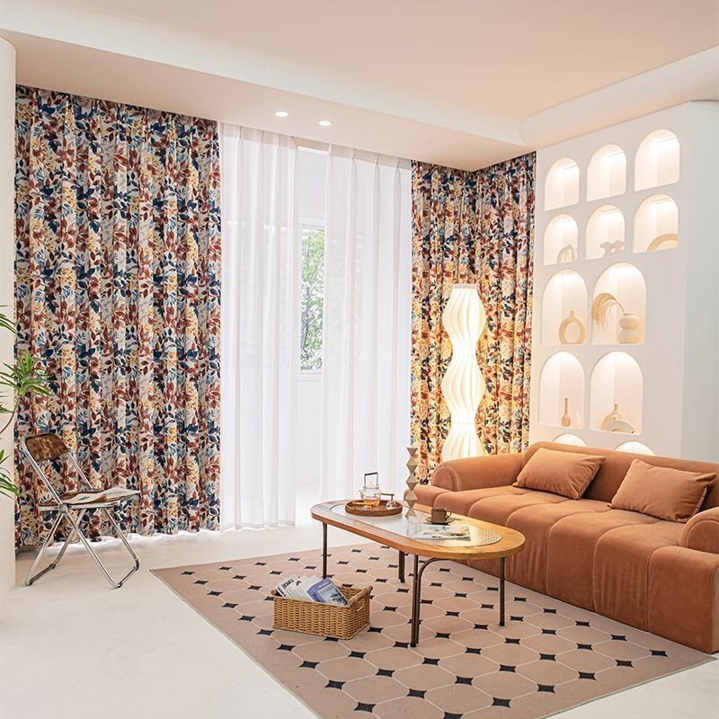 Nordisk Bomullsgardin Måttbeställd Gardinblad Tryckt