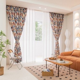 Nordisk Bomullsgardin Måttbeställd Gardinblad Tryckt