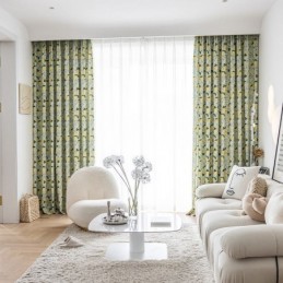 Måttbeställd Bomullsgardin Med Frukttryck, Nordiskt Tryck