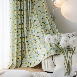 Måttbeställd Bomullsgardin Med Frukttryck, Nordiskt Tryck