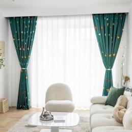 Bomullsgardin Måttbeställd Gardin I Nordisk Stil Med Hjärtmönster