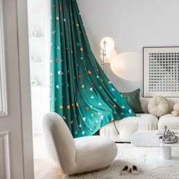 Bomullsgardin Måttbeställd Gardin I Nordisk Stil Med Hjärtmönster