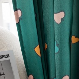 Bomullsgardin Måttbeställd Gardin I Nordisk Stil Med Hjärtmönster