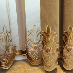 Mörkläggande Chenillegardin Med Måttbeställning, Europeisk Blombroderi, Vardagsrums- Och Sovrumsfönster