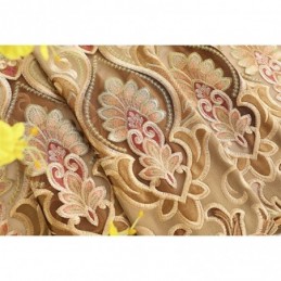 Mörkläggande Chenillegardin Med Måttbeställning, Europeisk Blombroderi, Vardagsrums- Och Sovrumsfönster