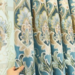 Mörkläggande Chenillegardin Med Måttbeställning, Europeisk Blombroderi, Fönster För Vardagsrum Och Sovrum