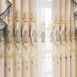 Mörkläggande Chenillegardin Med Måttbeställning, Europeisk Blombroderi, Fönster För Vardagsrum Och Sovrum