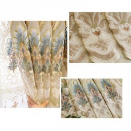 Mörkläggande Chenillegardin Med Måttbeställning, Europeisk Blombroderi, Fönster För Vardagsrum Och Sovrum