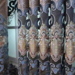 Ingni Halvmörkläggningsgardin Måttbeställd Gardin Med Europeisk Blombroderi För Vardagsrum