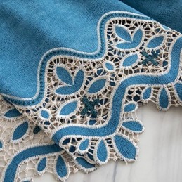 Mönstrad Chenillegardin Med...