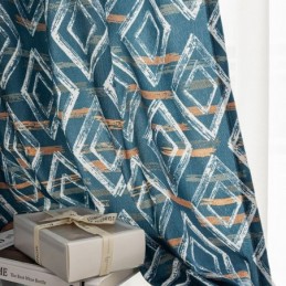 Måttbeställd Gardin Med Rombtryck I Nordisk Stil