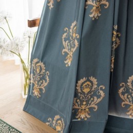 Måttbeställd Bomullsgardin Gardin I Europeisk Blommönsterstil