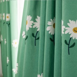 Måttbeställd Bomullsgardin I Nordisk Stil Med Blommönster
