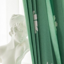 Måttbeställd Bomullsgardin I Nordisk Stil Med Blommönster