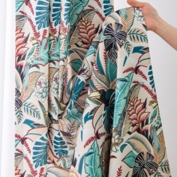 Amerikansk Bomullsgardin Måttbeställd Gardin Med Växttryck