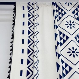 Nordiska Linnegardiner Geometriskt Tryckta För Vardagsrum Och Sovrum