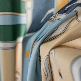 Bomullsgardiner Barnmodell Vit Häst Mönstrad