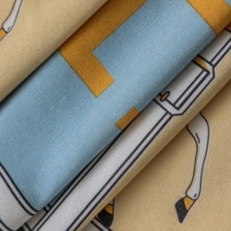 Bomullsgardiner Barnmodell Vit Häst Mönstrad