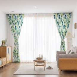 Måttbeställd Gardin Med Bladmönster I Nordisk Stil