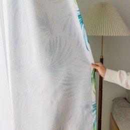 Måttbeställd Gardin Med Bladmönster I Nordisk Stil