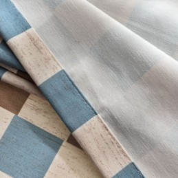 Bomullsgardin Måttbeställd Gardin Rutigt Tryckt Nordisk Stil