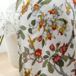 Lövtryckta Gardiner I Amerikansk Stil I Polyester