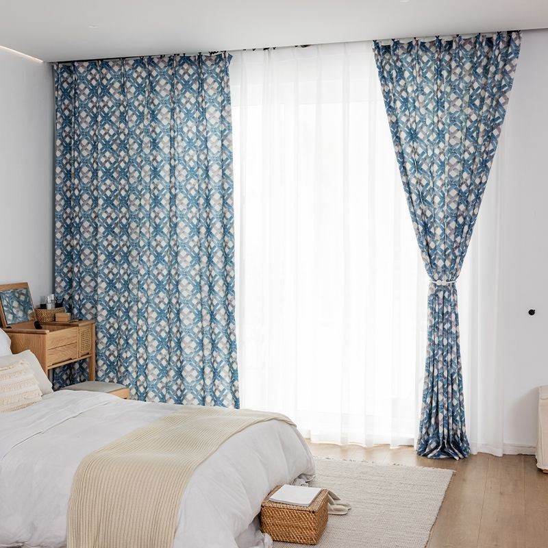 Bomullsgardin Måttbeställd Gardin Tryckt Nordisk Stil