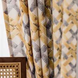 Bomullsgardin Måttbeställd Gardin Tryckt Nordisk Stil