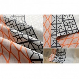 Mörkläggningsgardin I Bomull Och Linne I Nordisk Stil, Måttbeställd, Geometrisk Jacquard För Vardagsrum Och Sovrum