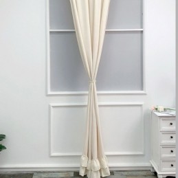 Enfärgade Skarvgardiner I Chenille I Nordisk Stil För Vardagsrum Och Sovrum