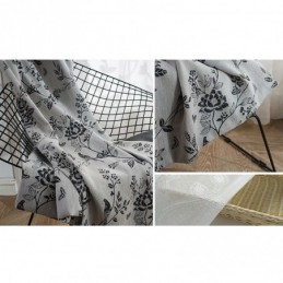 Mörkläggningsgardin I Linne, Måttbeställd, Broderad Nordisk Växt, För Vardagsrum/Sovrum