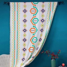 Linnegardiner Geometriskt Tryckt Nordisk Stil För Vardagsrum Sovrum