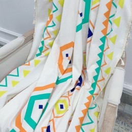 Linnegardiner Geometriskt Tryckt Nordisk Stil För Vardagsrum Sovrum