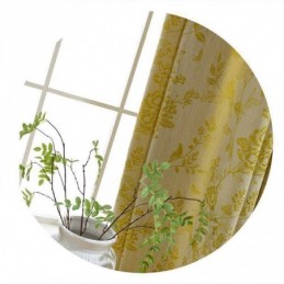 Nordiska Mörkläggningsgardiner Blommig Jacquard Polybomullsgardin Måttbeställd Gardin För Vardagsrum Sovrum