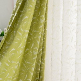 Mörkläggningsgardin I Bomull, Måttbeställd, Broderad, Nordisk Stil, För Vardagsrum/Sovrum