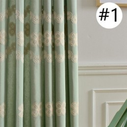 Mörkläggningsgardin I Bomull I Nordisk Stil, Måttbeställd Gardin Med Blommotiv, Broderad