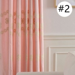 Mörkläggningsgardin I Bomull I Nordisk Stil, Måttbeställd Gardin Med Blommotiv, Broderad