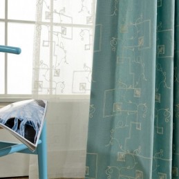 Mörkläggningsgardin I Bomull, Måttbeställd, Nordisk Stil, Broderad För Vardagsrum, Sovrum