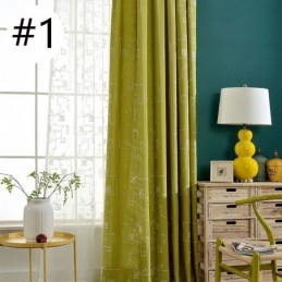 Mörkläggningsgardin I Bomull, Måttbeställd, Nordisk Stil, Broderad För Vardagsrum, Sovrum