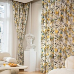 Bomullsgardiner Amerikanskt Färgglatt Bananblad