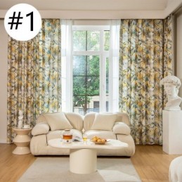 Bomullsgardiner Amerikanskt Färgglatt Bananblad