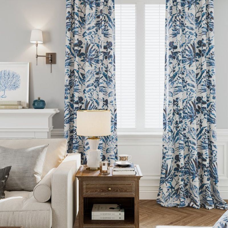 Växtmönstergardiner Måttbeställda Gardiner Mörkläggningsgardiner För Vardagsrum/Sovrum