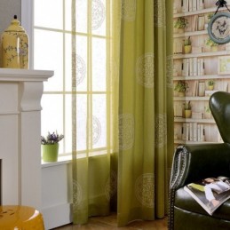 Broderad Bomullsgardin,...