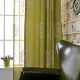 Broderad Bomullsgardin, Måttbeställd, Nordisk Mörkläggningsgardin För Vardagsrum/Sovrum