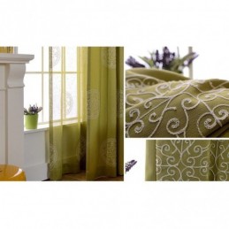 Broderad Bomullsgardin, Måttbeställd, Nordisk Mörkläggningsgardin För Vardagsrum/Sovrum